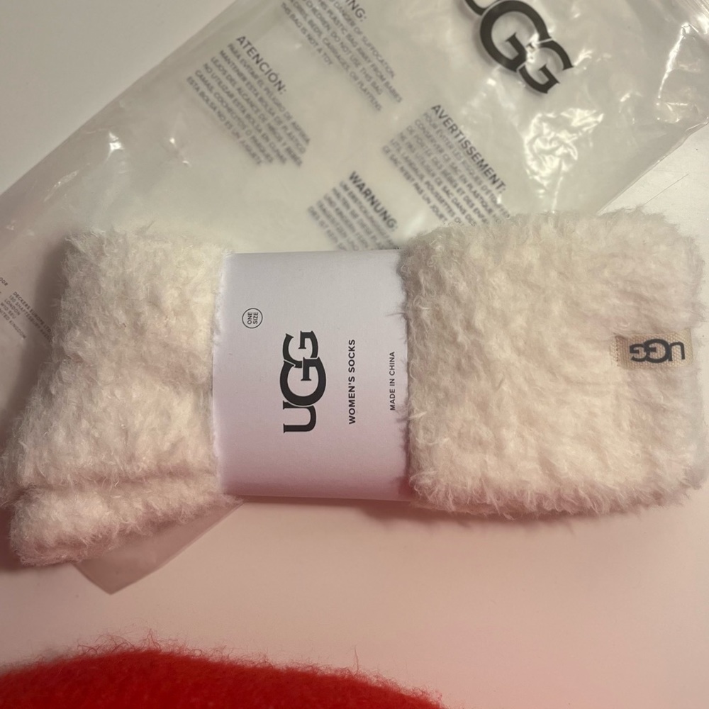 Never worn cute fluffy UGG socks